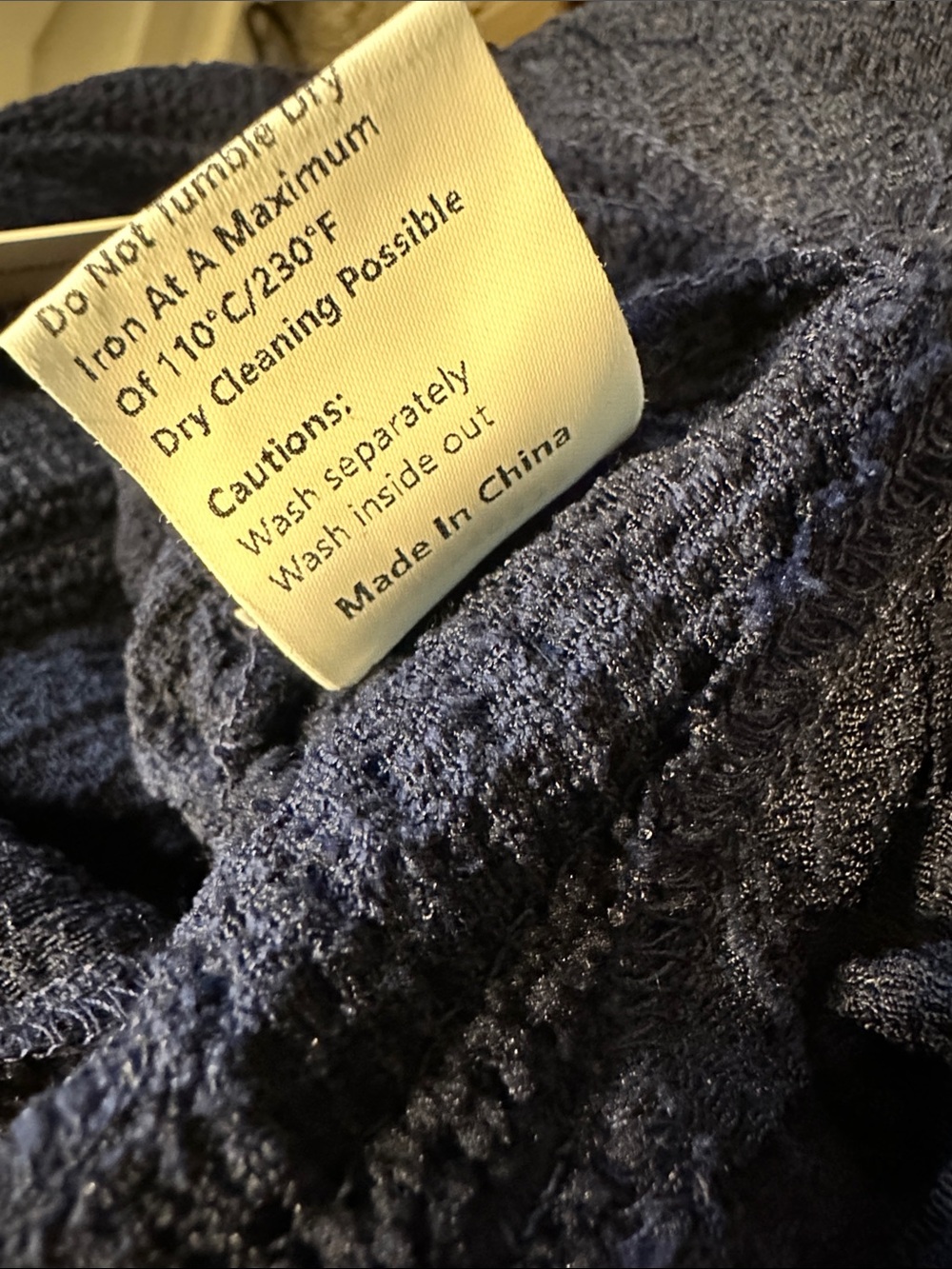 New with Tag! Commense One-Shoulder Navy Textured Top with Gold Accent Sz L - Picture 9 of 9